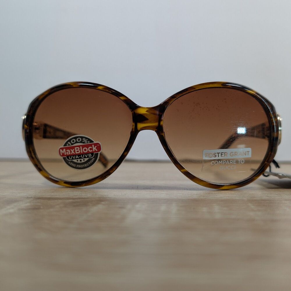 Foster Grant Designer Sunglasses Tortoise Oversized UV400 NWT